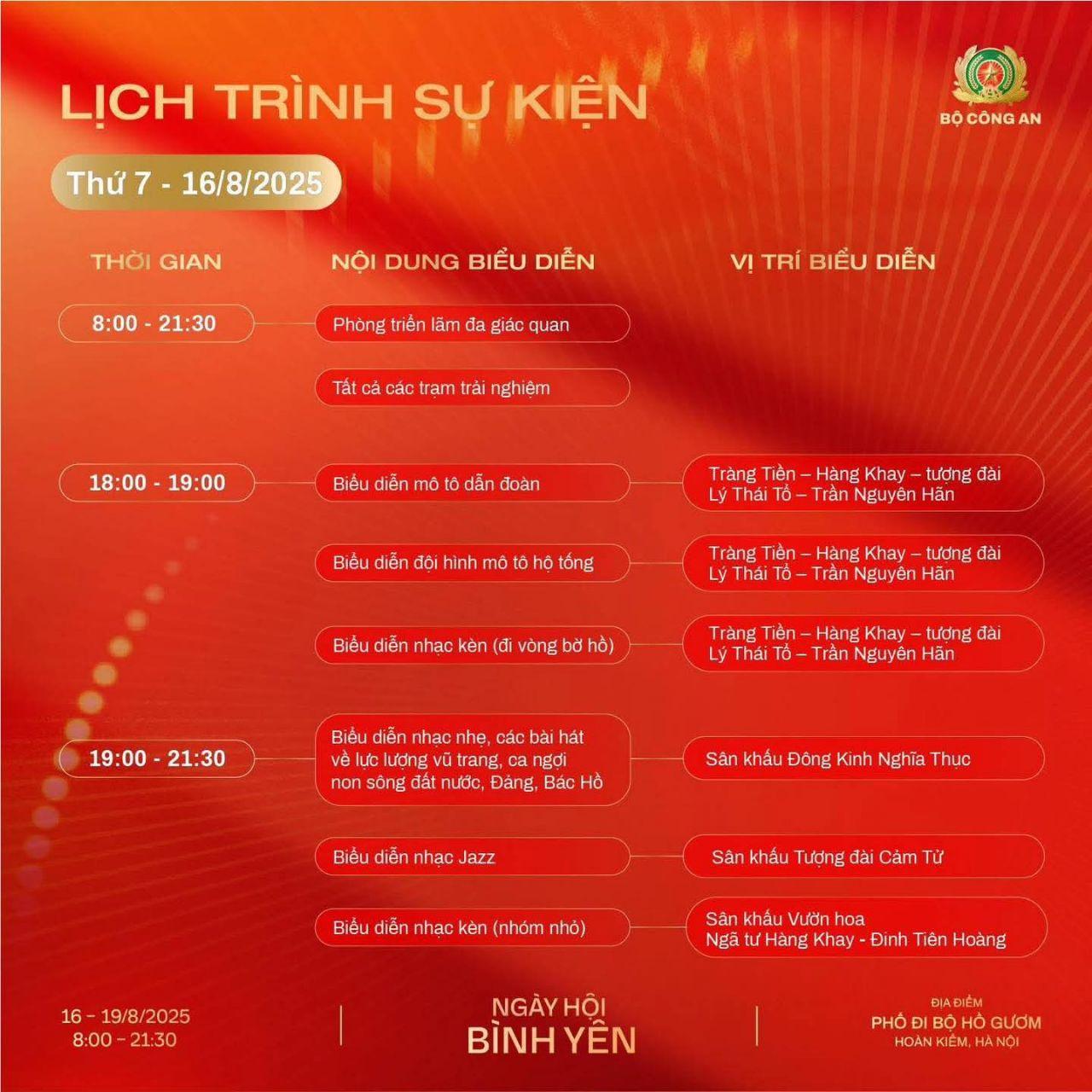 Lịch trình và địa điểm tổ chức Chương trình "Ngày hội bình yên"- Ảnh 2. Lịch trình và địa điểm tổ chức Chương trình "Ngày hội bình yên"- Ảnh 2.