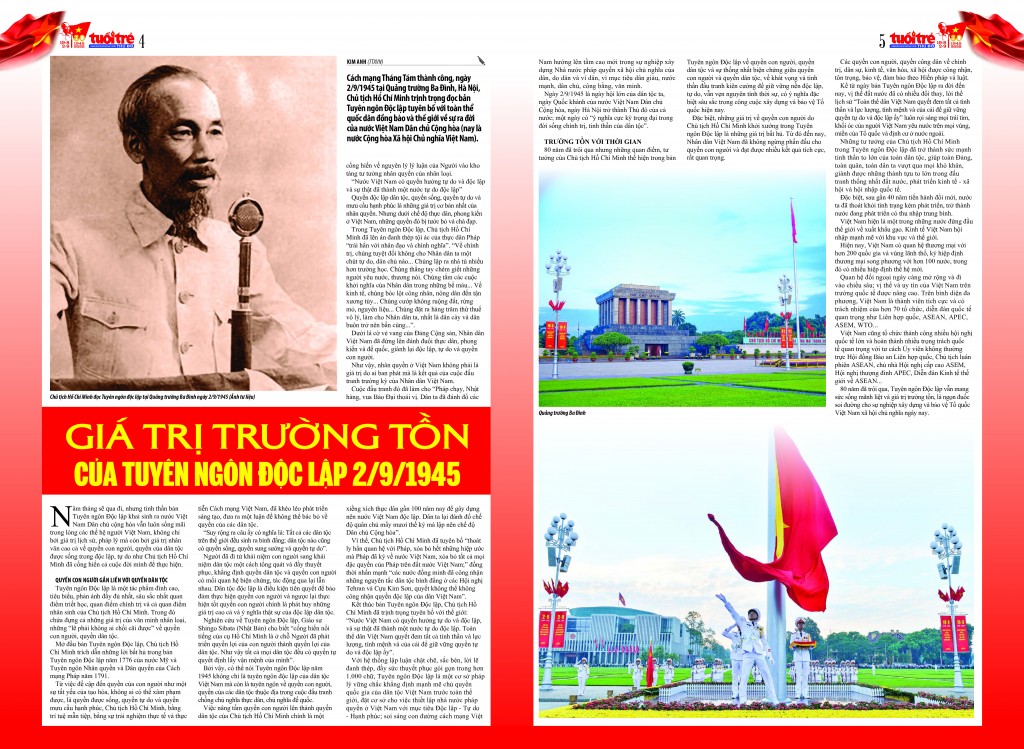 "Tự hào Việt Nam" - Ấn phẩm đặc biệt của Báo Tuổi trẻ Thủ đô chào mừng 80 năm Quốc khánh- Ảnh 2. "Tự hào Việt Nam" - Ấn phẩm đặc biệt của Báo Tuổi trẻ Thủ đô chào mừng 80 năm Quốc khánh- Ảnh 2.