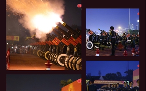 A80 - 21 loạt đại bác rền vang hoà cùng tiếng Quốc ca  hùng tráng trong Lễ Chào cờ của buổi Sơ duyệt