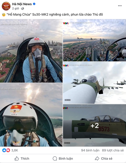 A80 - "Hổ mang chúa" Su30-MK2 nghiêng cánh, phun lửa chào Thủ đô