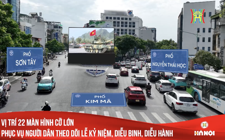 Chi tiết vị trí 22 màn hình cỡ lớn trong nội đô và 6 cửa ngõ