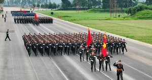 Các khối diễu binh, diễu hành trong nhiệm vụ A80 hợp luyện lần thứ nhất