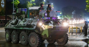 Dàn khí tài tham gia diễu binh, diễu hành di chuyển về trung tâm Hà Nội