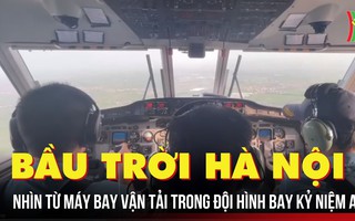 Bầu trời Hà Nội nhìn từ máy bay vận tải trong đội hình bay kỷ niệm A80