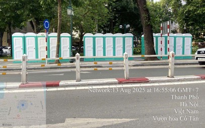 Các điểm nhà vệ sinh công cộng quanh khu vực Quảng trường Cách mạng Tháng Tám phục vụ Chương trình nghệ thuật tối 15/8