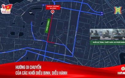 Video: Hướng di chuyển của các khối diễu binh, diễu hành A80, và những vị trí xem đẹp nhất