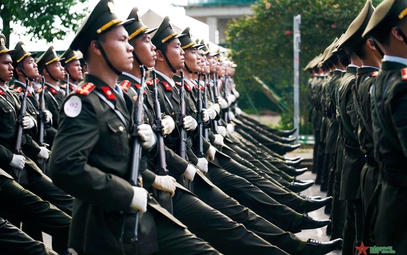 Các khối diễu binh, diễu hành Công an nhân dân tích cực luyện tập