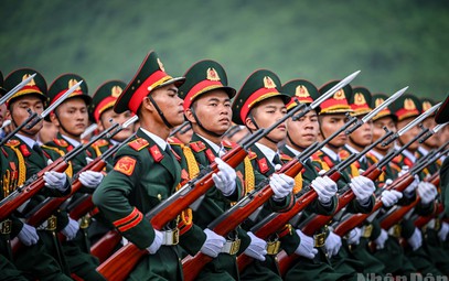 [Ảnh] Hình ảnh các chiến sĩ trong buổi tổng hợp luyện diễu binh, diễu hành lần hai sự kiện A80