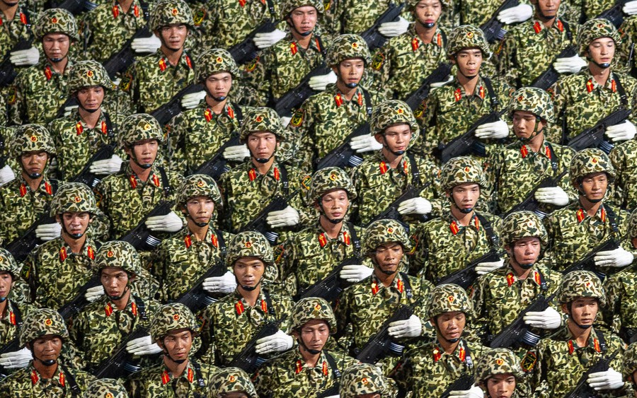 Lực lượng Quân đội, Công an hùng dũng tập diễu binh trên Quảng trường Ba Đình